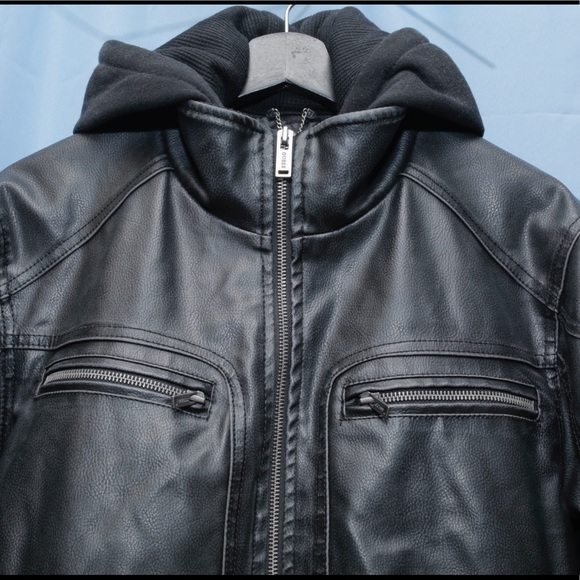 Black Guess Jacket with Removable Hood - Picture 2 of 5